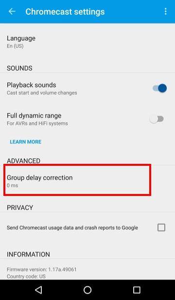 How to use Chromecast Audio multi-room group playback: 11_group_play_delay_correction
