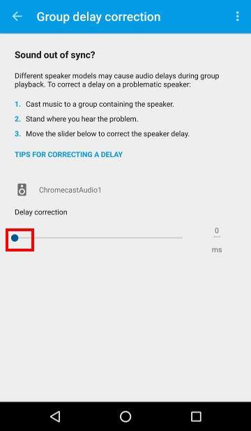 How to use Chromecast Audio multi-room group playback: 12_group_play_delay_correction_each_speaker