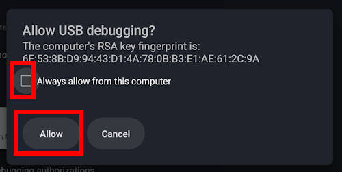 Allow USB debugging to use ADB on Google TV Streamer and Chromecast with Google TV